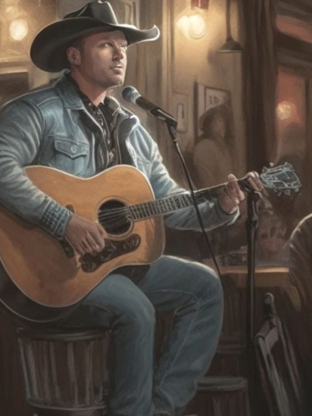 An illustration representing Garth Brooks playing his first gig at Willie's Saloon