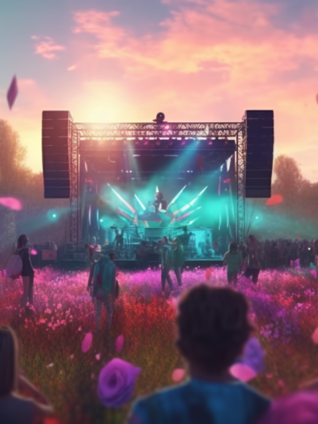 An illustration of a music festival like Boston Calling